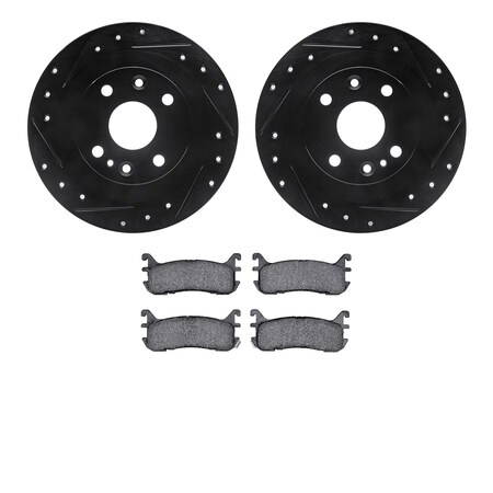 Dynamic Friction Co 8502-54001, Rotors-Drilled and Slotted-Black with 5000 Advanced Brake Pads, Zinc Coated 8502-54001